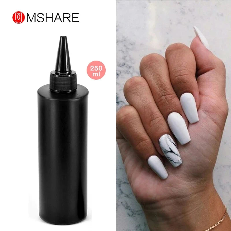 MSHARE 250ml Black White Nail Color Colour Milky White Gel Polish Semi Permanent Varnish Soak Off UV LED Nails