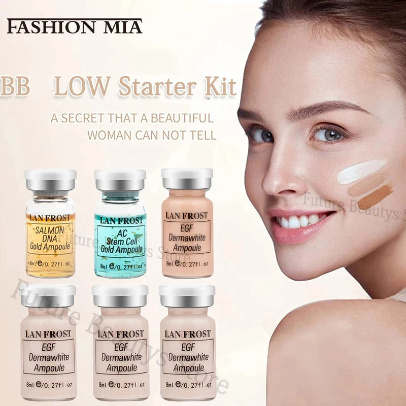 Semi-Permanent BB Cream Glow Ampoule Starter Kit Niacinamide Foundation Liquid Hyaluronic Acid Serum Facial Skin Care Beauty