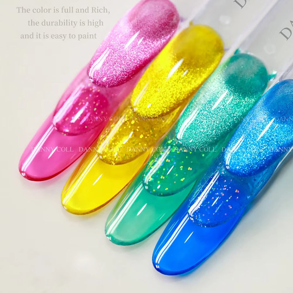 Translucent Glaze Colors Gel Nail Polish Set Varnish Lacquer Jelly Clear Gel Nail Art Gemstone LED&UV Syrup Gel Polish Kit 15ml