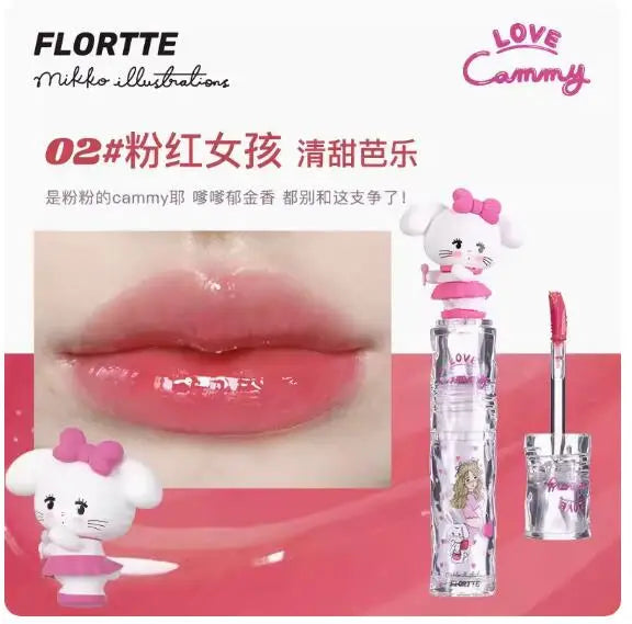 FLORTTE&MIKKO Mirror Lip Glaze Waterproof Translucent Lipstick Korean Makeup Lipgloss Lip Plumper Gloss, Moisturizing Lip Oil