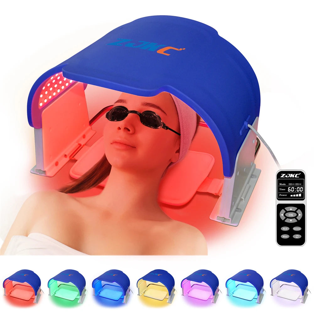 ZJKC 990 Beads LED Light Face Therapy Mask Phototherapy for Skin Rejuvenation Whitening 7 in 1 Aesthetic Professional Led Mask