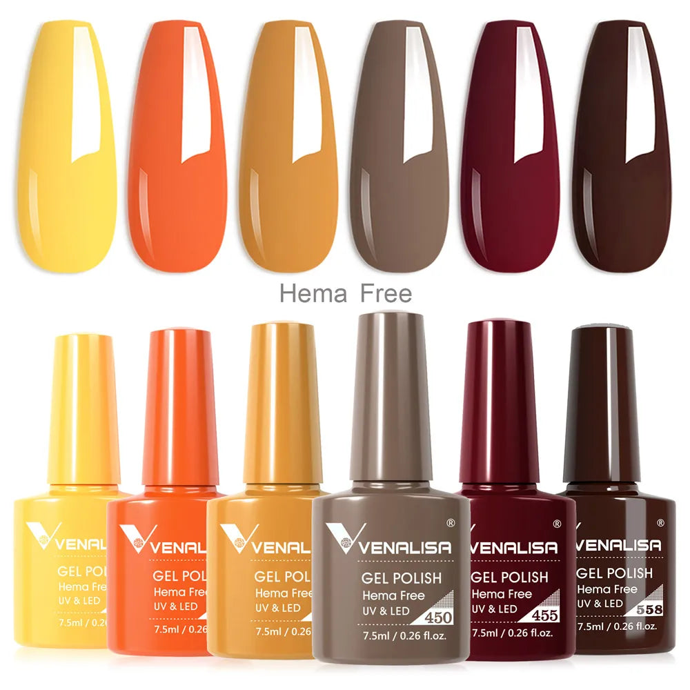 Rose Rubber Base Venalisa Nail Gel Polish Set