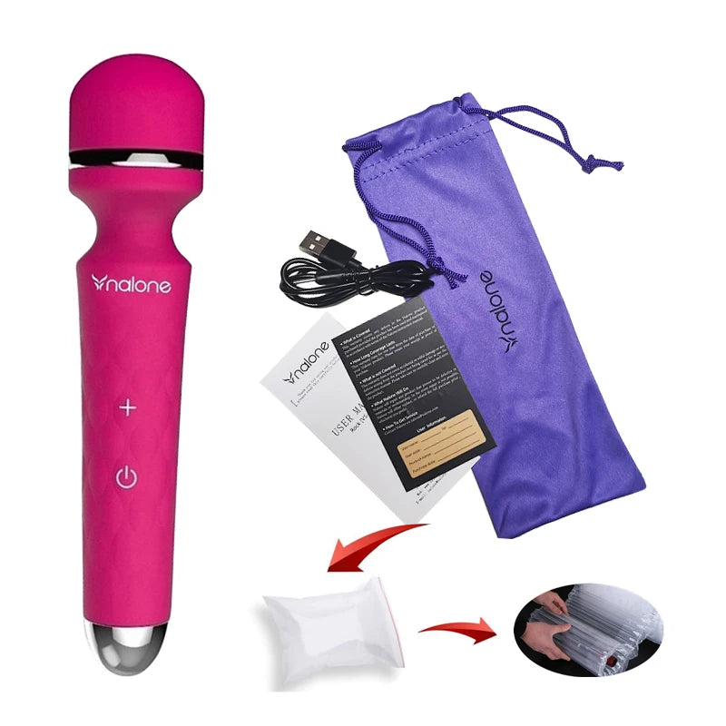 Nalone Powerful Vibrator 3 Nozzles USB Recharge Magic Wand