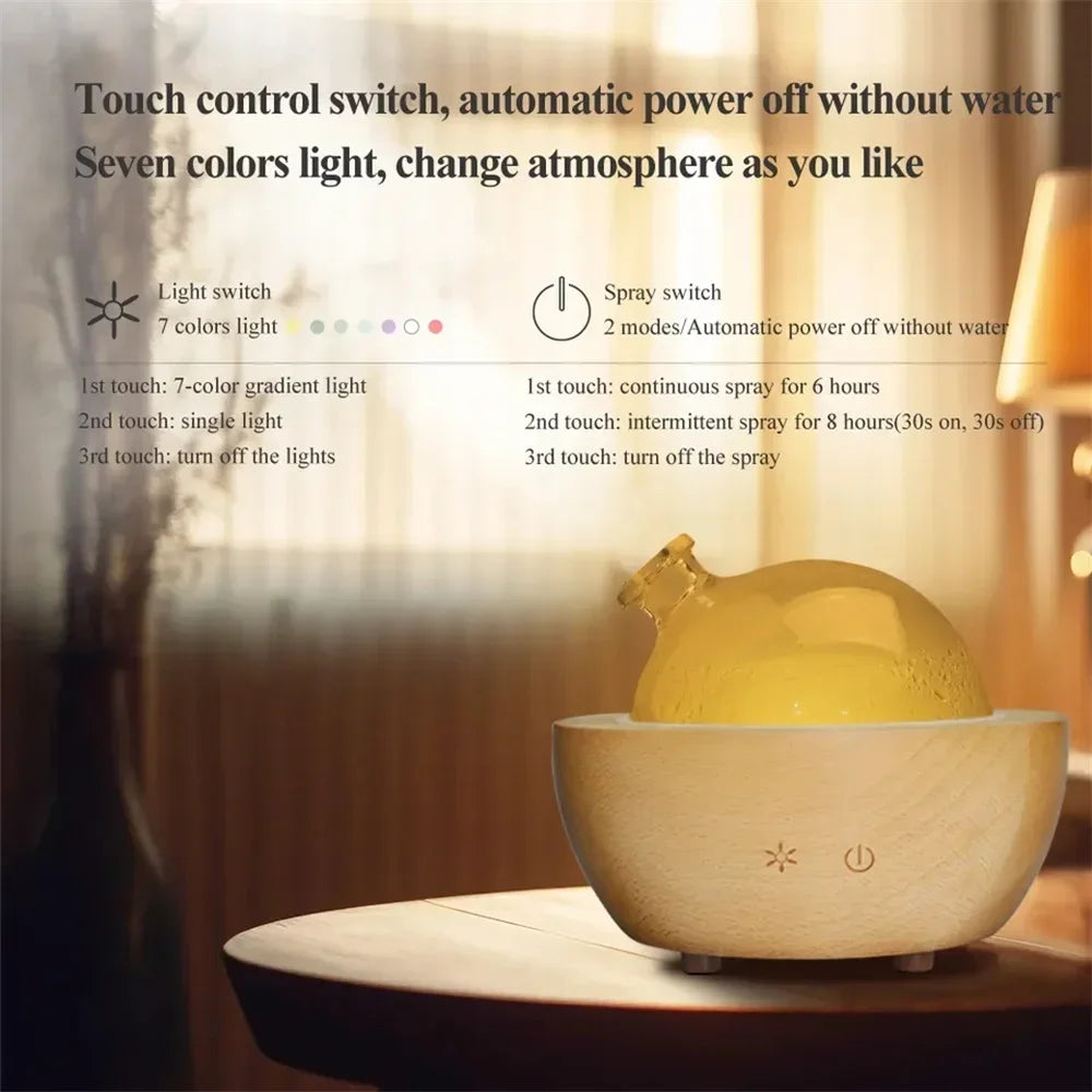 200ml Aroma Humidifier Diffuser Wood Air Purification Aromatherapy