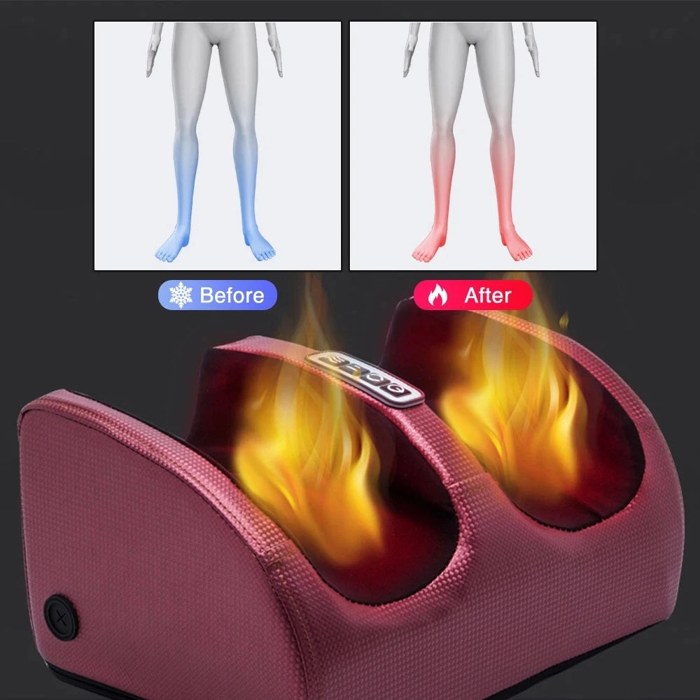 Electric Foot Massager Shiatsu Kneading Deep Tissue Relax Heated Roller