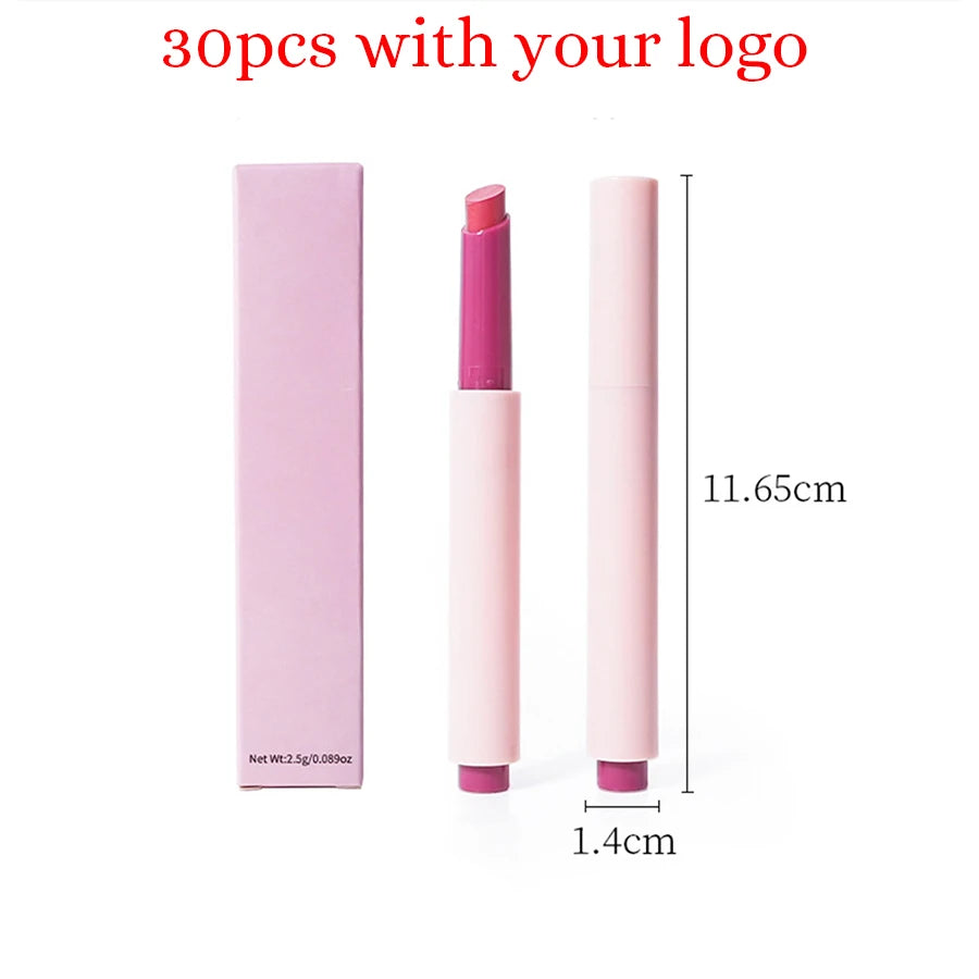 2.5g Private Label 6-color Lipstick Pen Custom Bulk Press-on Waterproof Non-fading Pop-lip Mirror Glaze Water Gloss Makeup Vegan