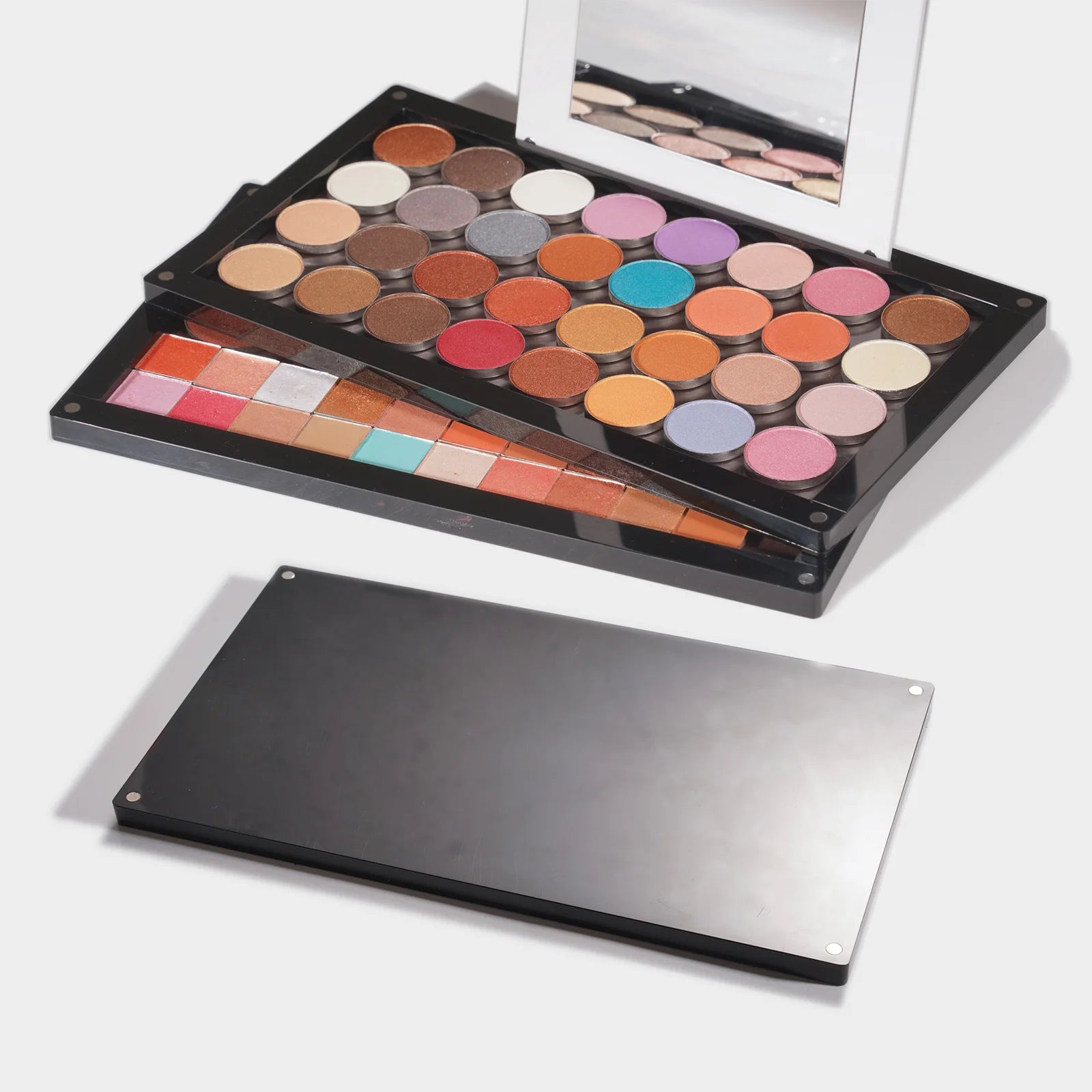 Coosei Brand New EMPTY Magnetic Eyeshadow Palette with Light Mirror DIY Acrylic Waterproof High-Gloss Eye Shadow Makeup Pallet