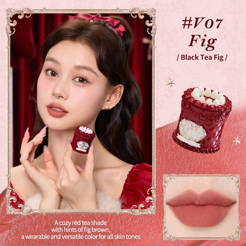 Flower Knows Strawberry Cupid Collection Cake Lip Cream 5ml Velvet Lip Tint - High Pigment Color Longwear Matte Lipstick
