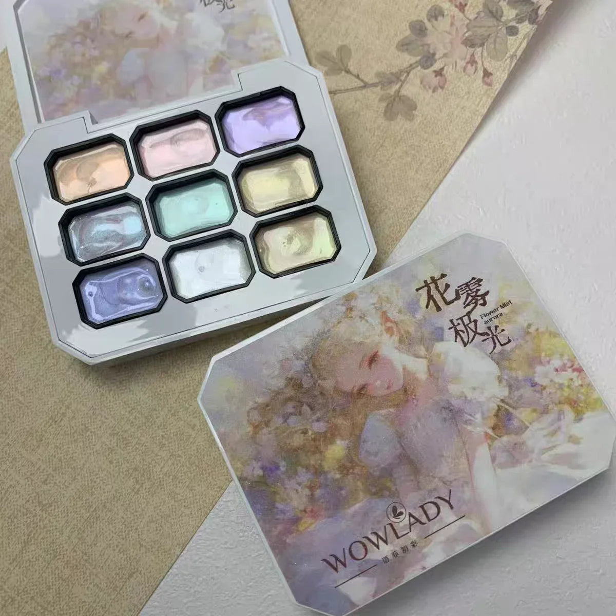 9 Grids InOne  Aurora Silk Patting Painting Gel Fast Pat Gradient Painting Design Soak Off UV LED Nail Gel Polish Painted Gel