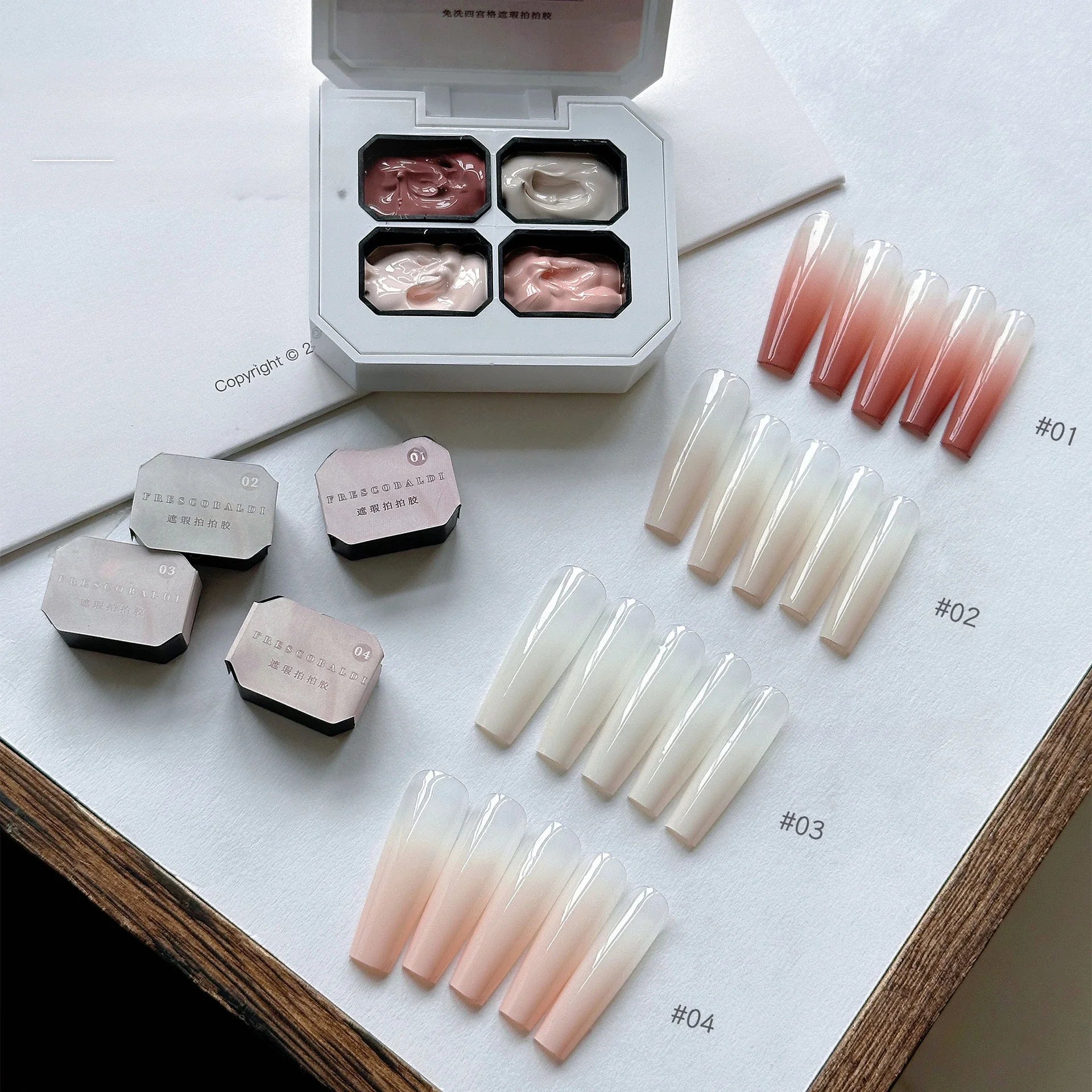 4Colors Nude Pat Painting Gel Nail Polish High Saturated Thick Paint Gradient Nail Polish Gel Gloss Gel Natural and Delicate