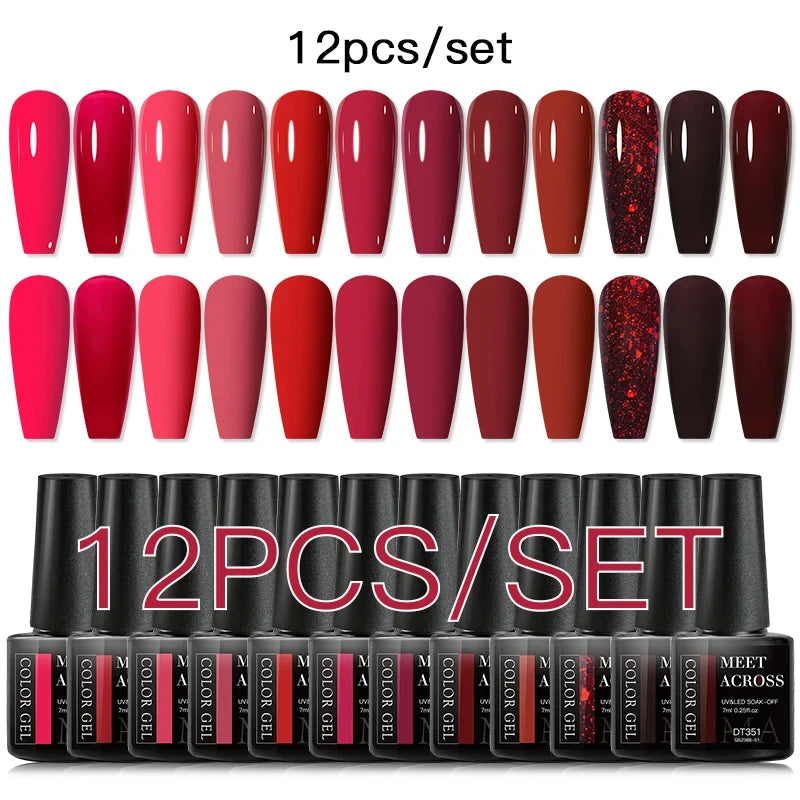 10-12Pcs/set Thermal Gel Nail Polish Set 3 Layers Color Change Nails Semi Permanent Gel Nail Polish For Manicure nail supplies