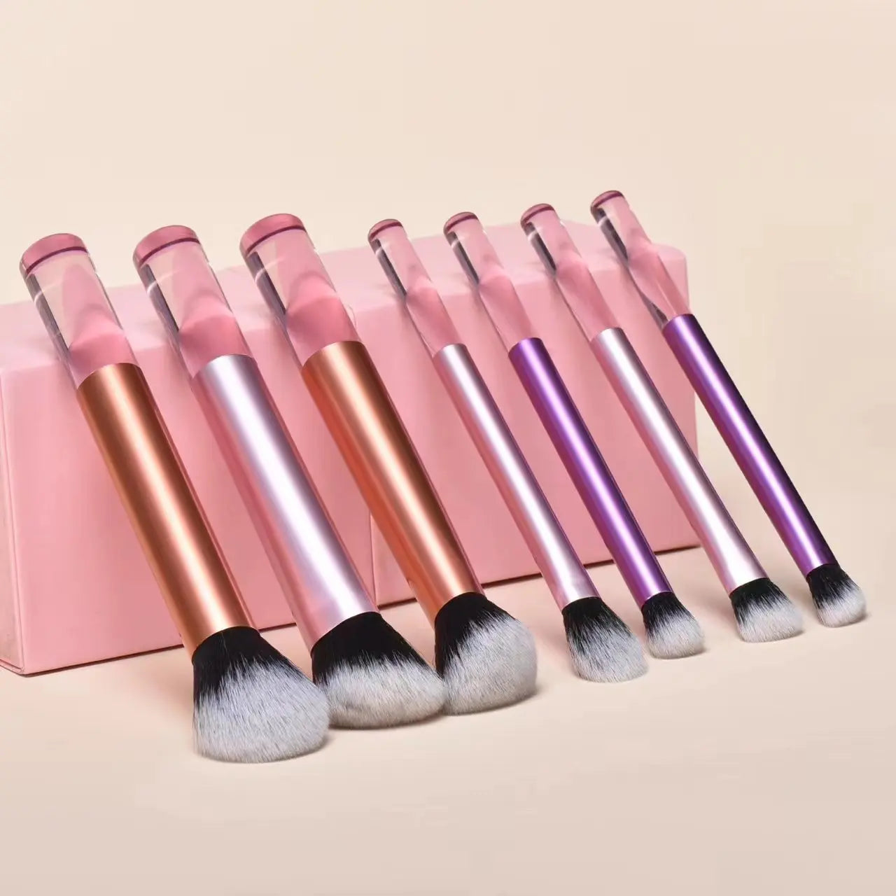 7 RT8 16 mixed-color long aluminum tube makeup brush set Rt same blush brush loose powder trimming beauty tool