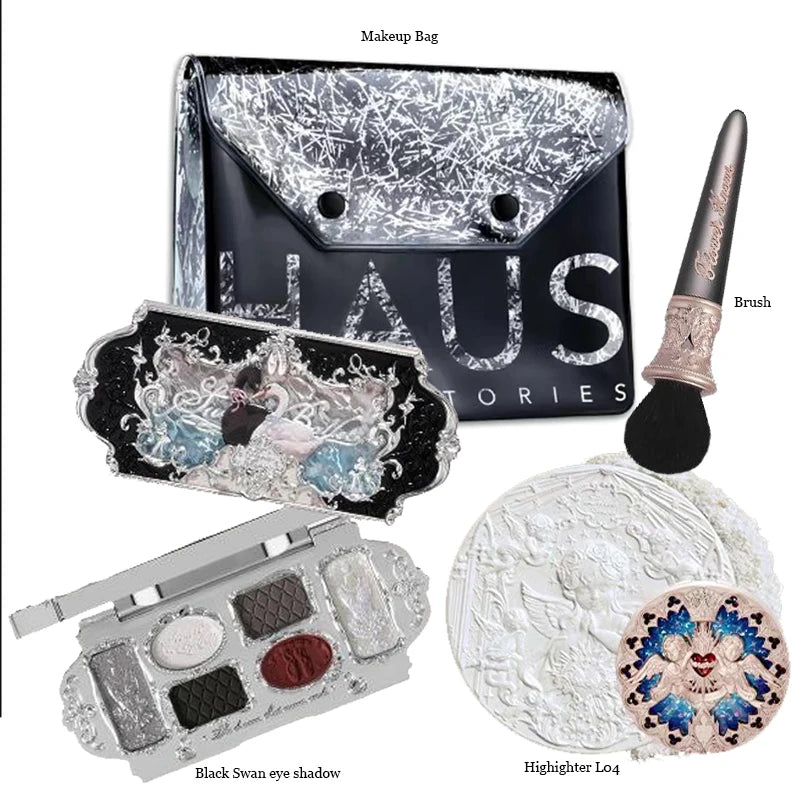 Flower Knows Make Up Kit Cosmetics Full Set Strawberry Rococo Eyeshadow Palette Little Angel Highlighter Matte Lipstick 4Pcs Kit