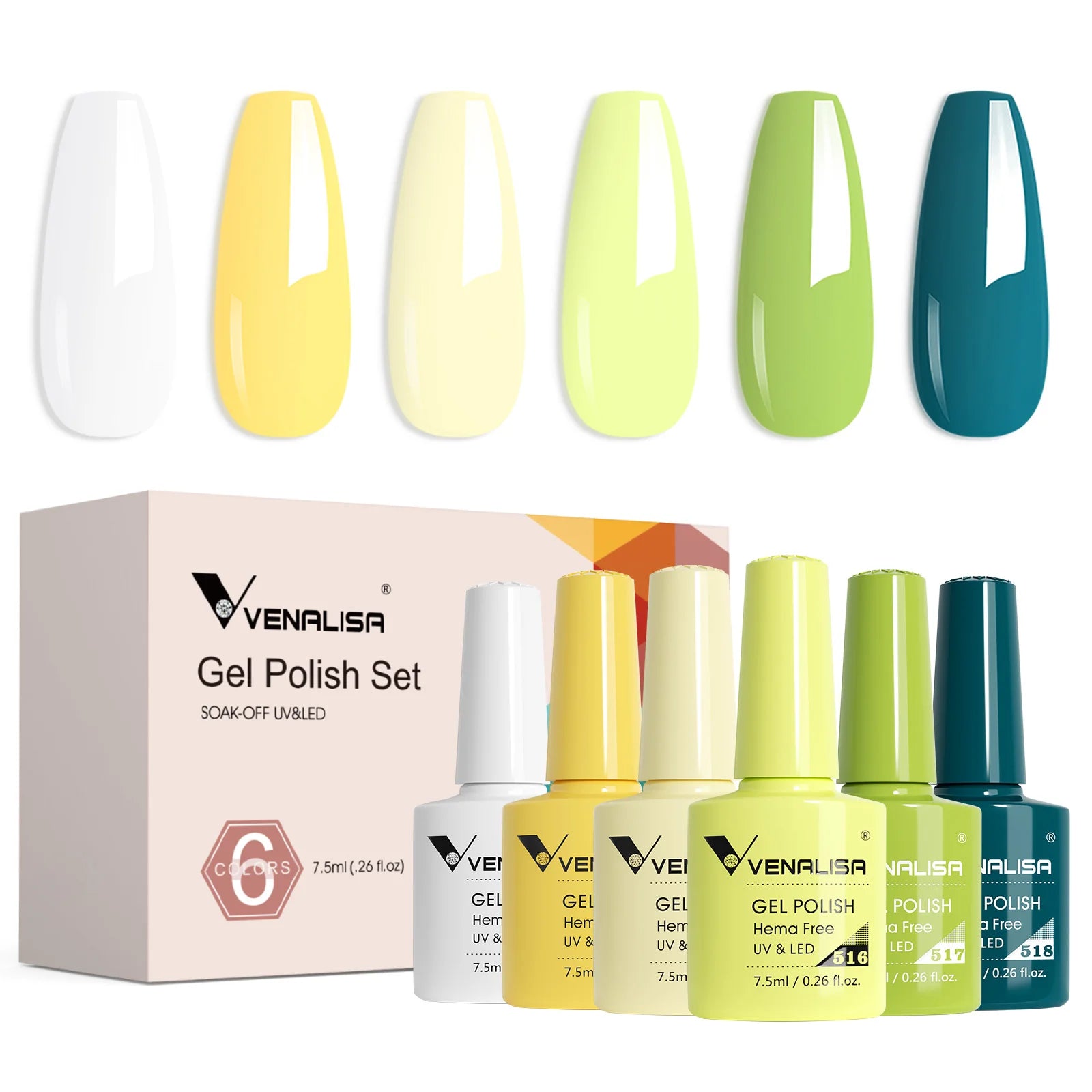 Rose Rubber Base Venalisa Nail Gel Polish Set