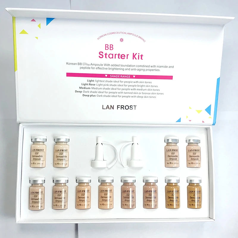 Korea 8ml BB CC Cream Glow Face Skin Care Serum Essence Ampoule Foundation Natural Facial Foundation Cream BB Cream Base Set