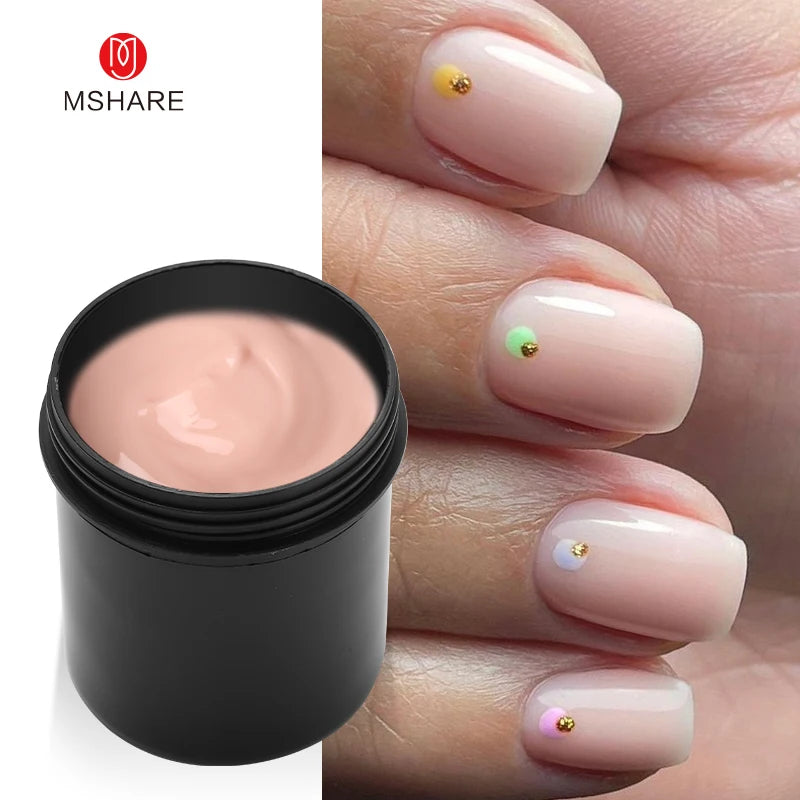 MSHARE 250g Natural Nude Translucent Hard Builder Jelly Gel Not Flow Nail Extension Stretching Construction Repair Broken