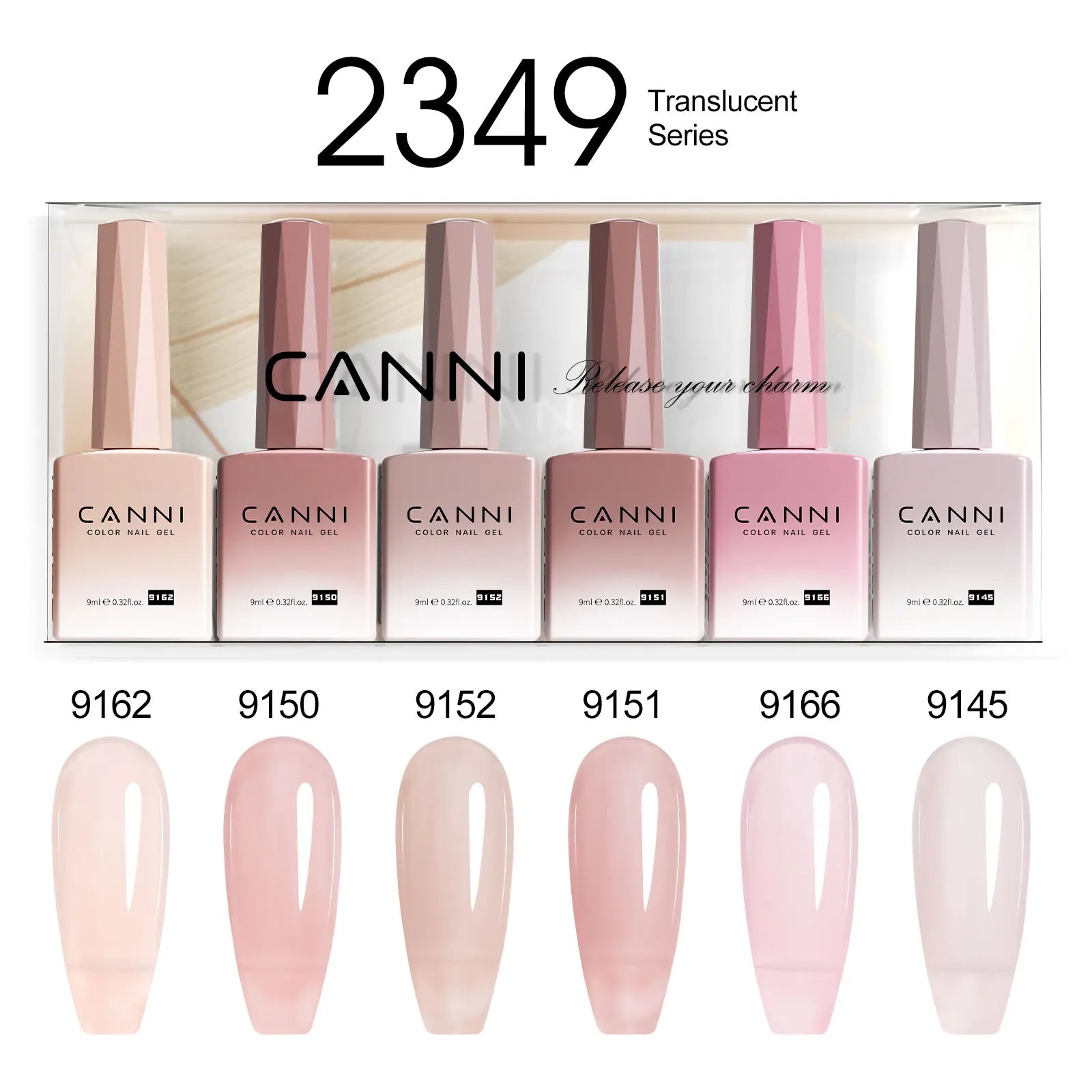 CANNI Nail Gel Polish Set Upgraded HEMA FREE Summer Nails Smooth Texture Ultra Gloss Top Coat Pigmented Gel Soak off UV LED Gel