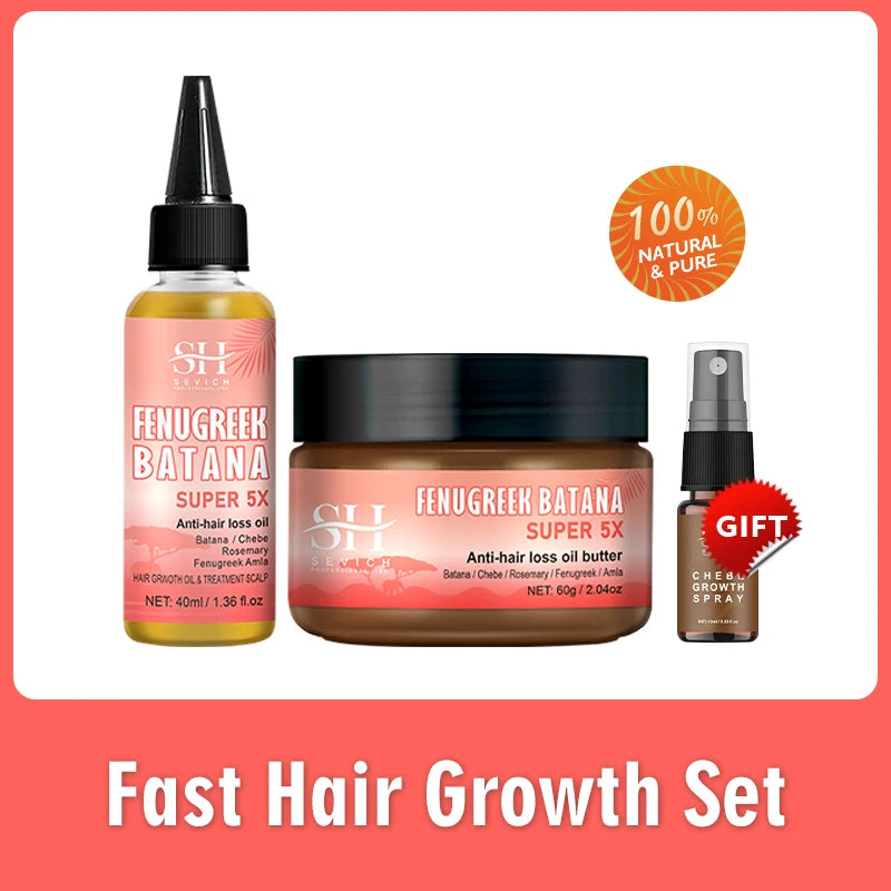 Naturals Anti-Hair Loss Oil Super 5x set African fast hair growth