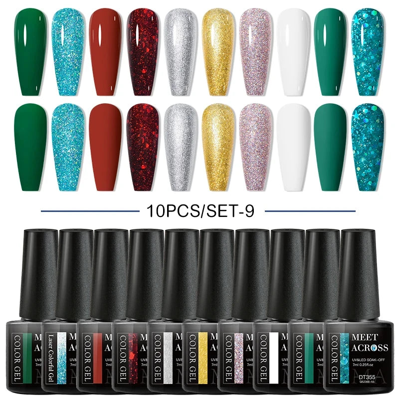 10-12Pcs/set Thermal Gel Nail Polish Set 3 Layers Color Change Nails Semi Permanent Gel Nail Polish For Manicure nail supplies
