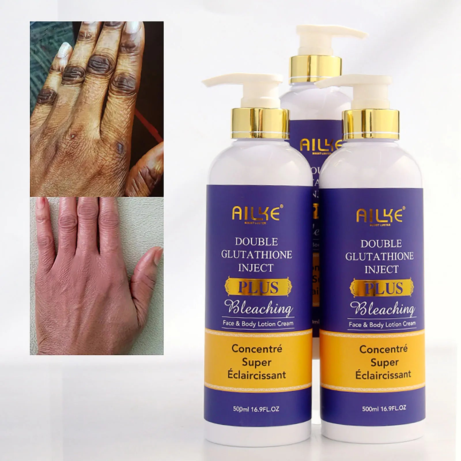 AILKE Glutathione Brightening Range, Lightening , Moisturizing, Hydration, Clean Stains, Even Skin tone, Improve Dull Skin