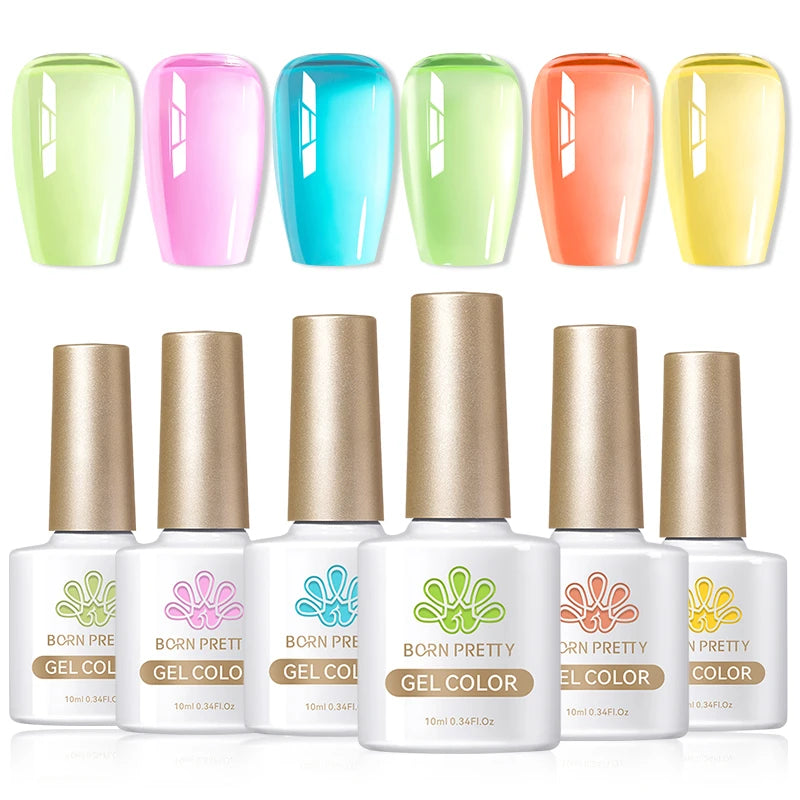 BORN PRETTY 6PCS Gel Polish Set 9D Polaris Cat Magnetic Soak Off UV LED Polish DIY Nail Art Manicure Varnish Base Top Coat