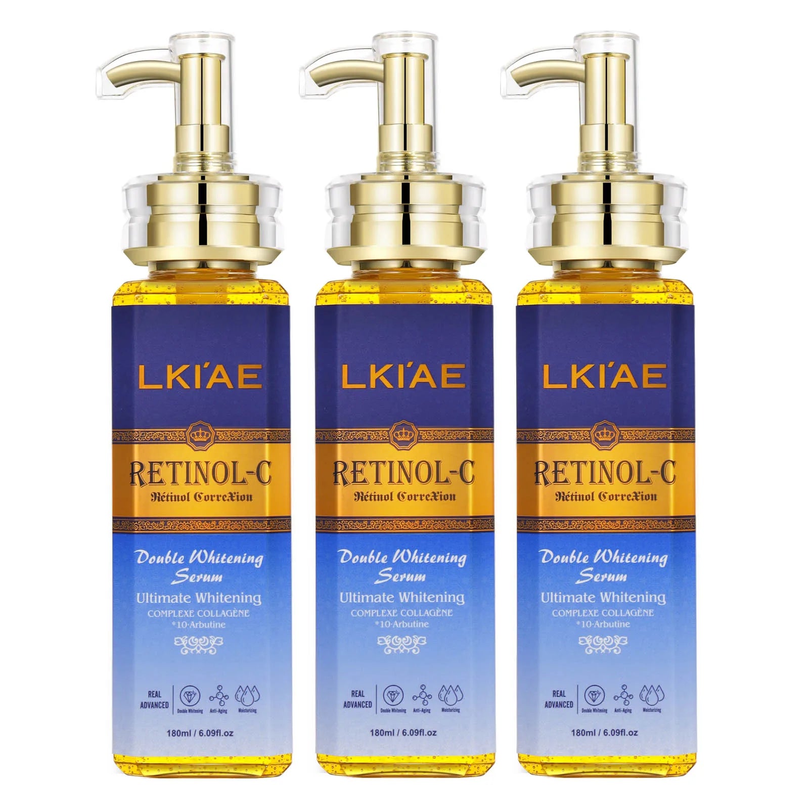 LKIAE Advanced Retinol Double Whitening Skin Care Set, Deeply Moisturizing, Clean Skin, Reduce Wrinkles, Stains, Dark Spots