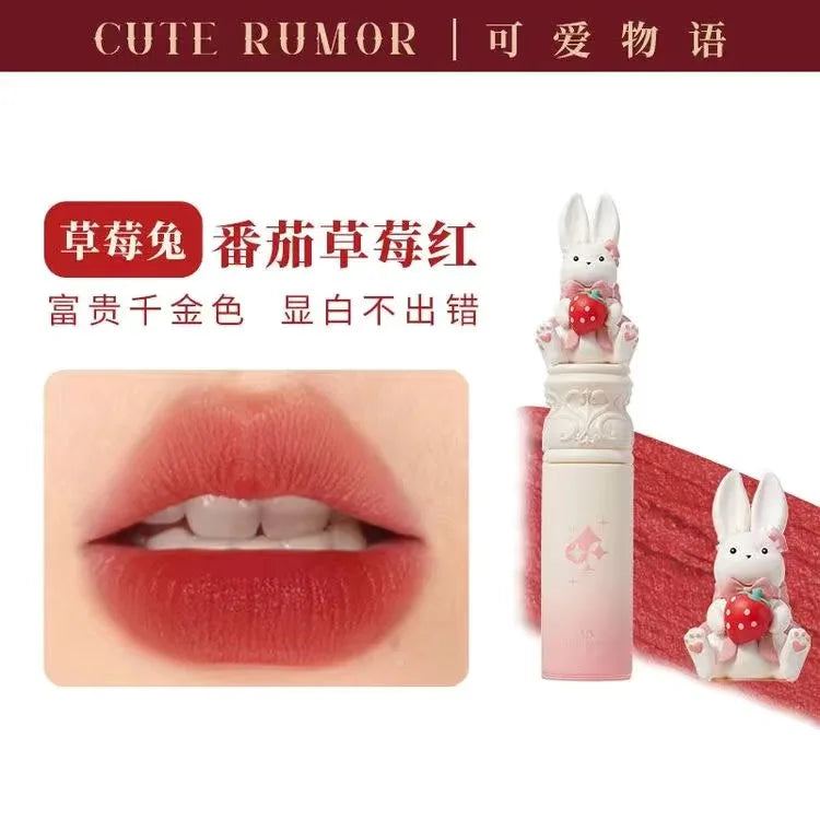 Cute Rumor Lip Mud Rabbit Lip Glazed Peach Naked Color Korean Makeup Matte Lipstick Gifts to Girlfriend Vegan Cosmetics