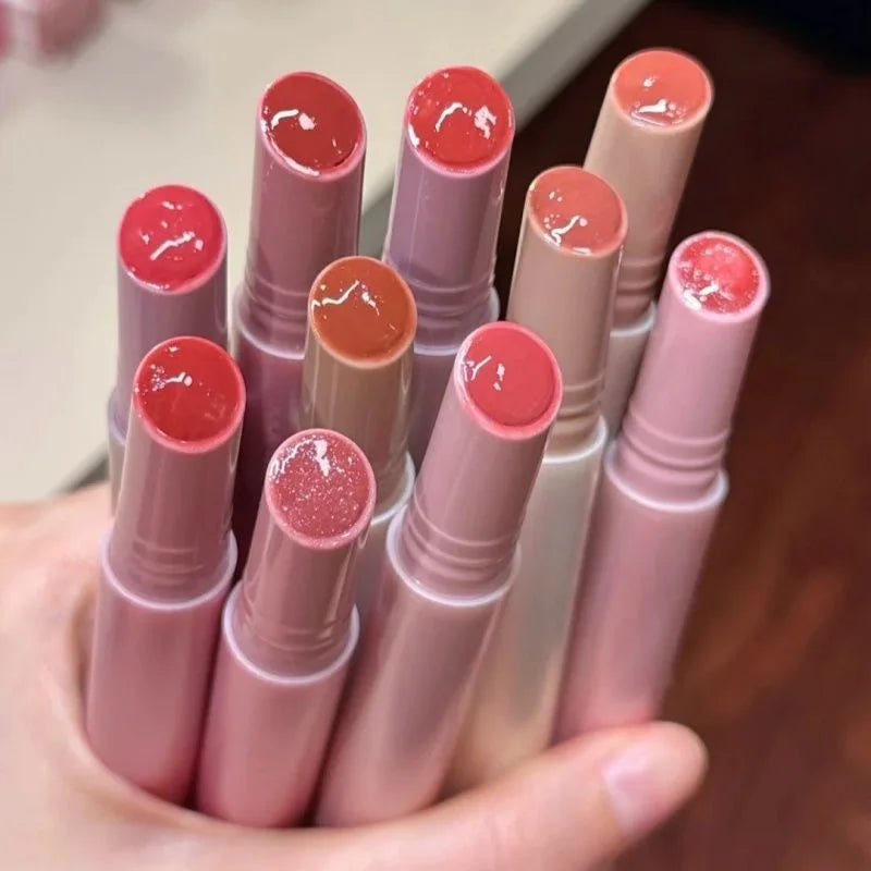 Joocyee Solid Lip Gloss Mirror Water Glossey Mouth Red Lip Glaze Hydrating Lip Color with Vitamin E Shine Finish Lipstick