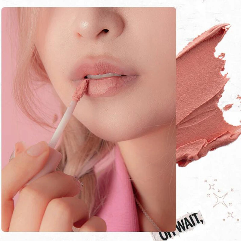 FLORTTE Lip Primer Matte Korean Lipstick Cream Whitening Lip Mud Long Lasting Waterproof Lipgloss