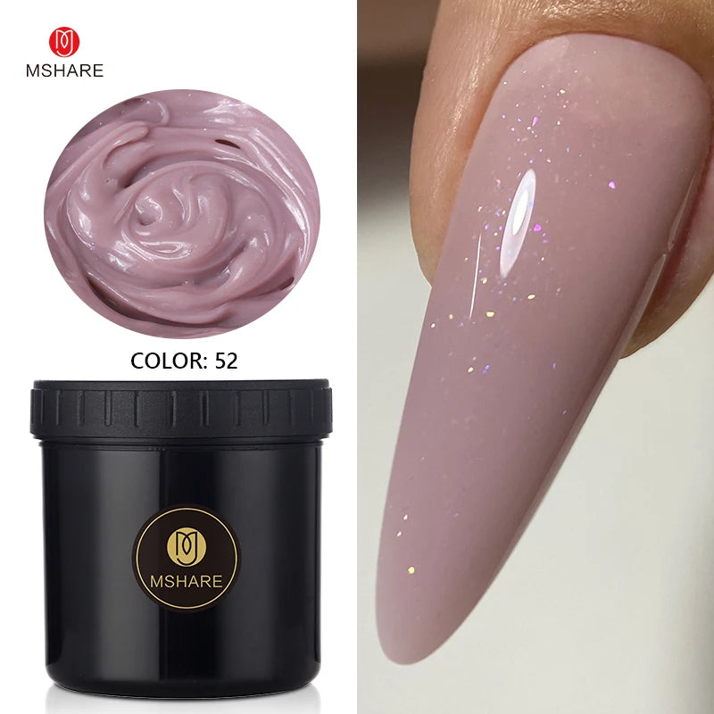 MSHARE 250g Natural Nude Translucent Hard Builder Jelly Gel Not Flow Nail Extension Stretching Construction Repair Broken