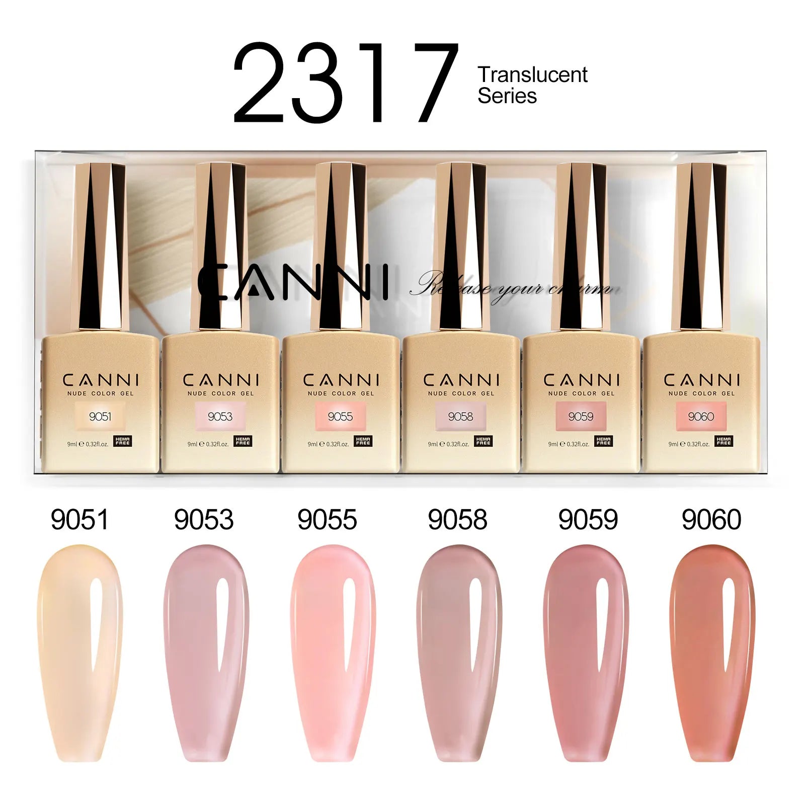 2/6pcs/kit CANNI HEMA FREE Nail Gel Polish Kit Gorgeous Color Beautiful Semi Permanent Gorgeous Full Coverage Soak off UVLED Gel