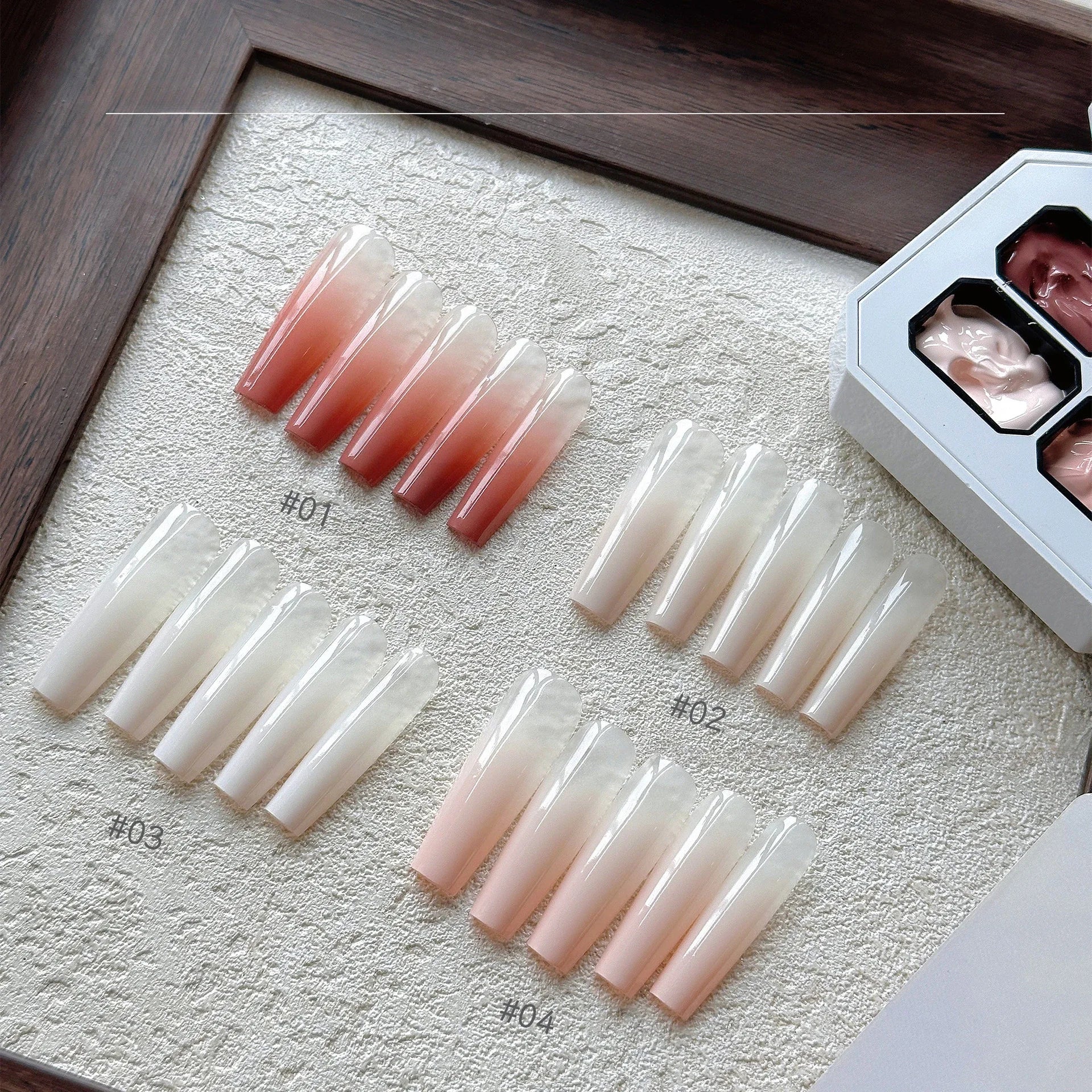 4Colors Nude Pat Painting Gel Nail Polish High Saturated Thick Paint Gradient Nail Polish Gel Gloss Gel Natural and Delicate