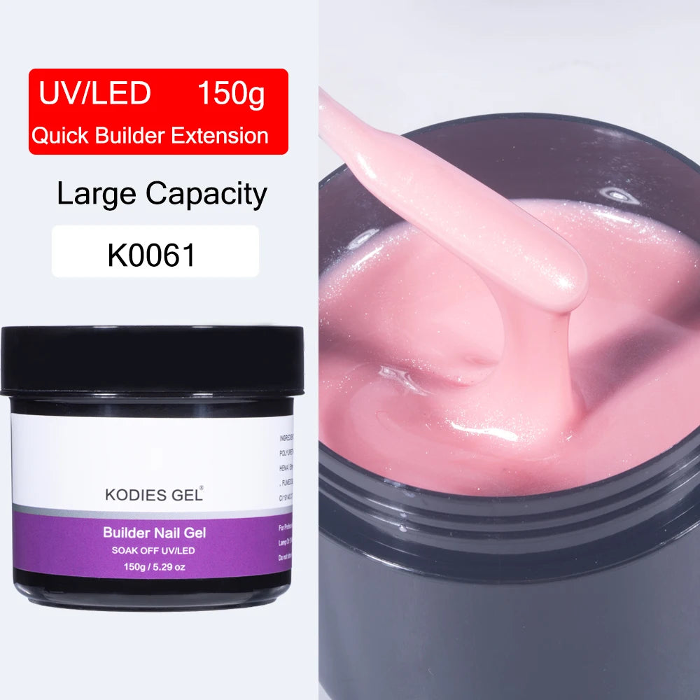 KODIES GEL 150g Builder Nail Gel for Extension Semi Permanent UV Aurora Construction Poly Gellak for Nail Art Manicure Design