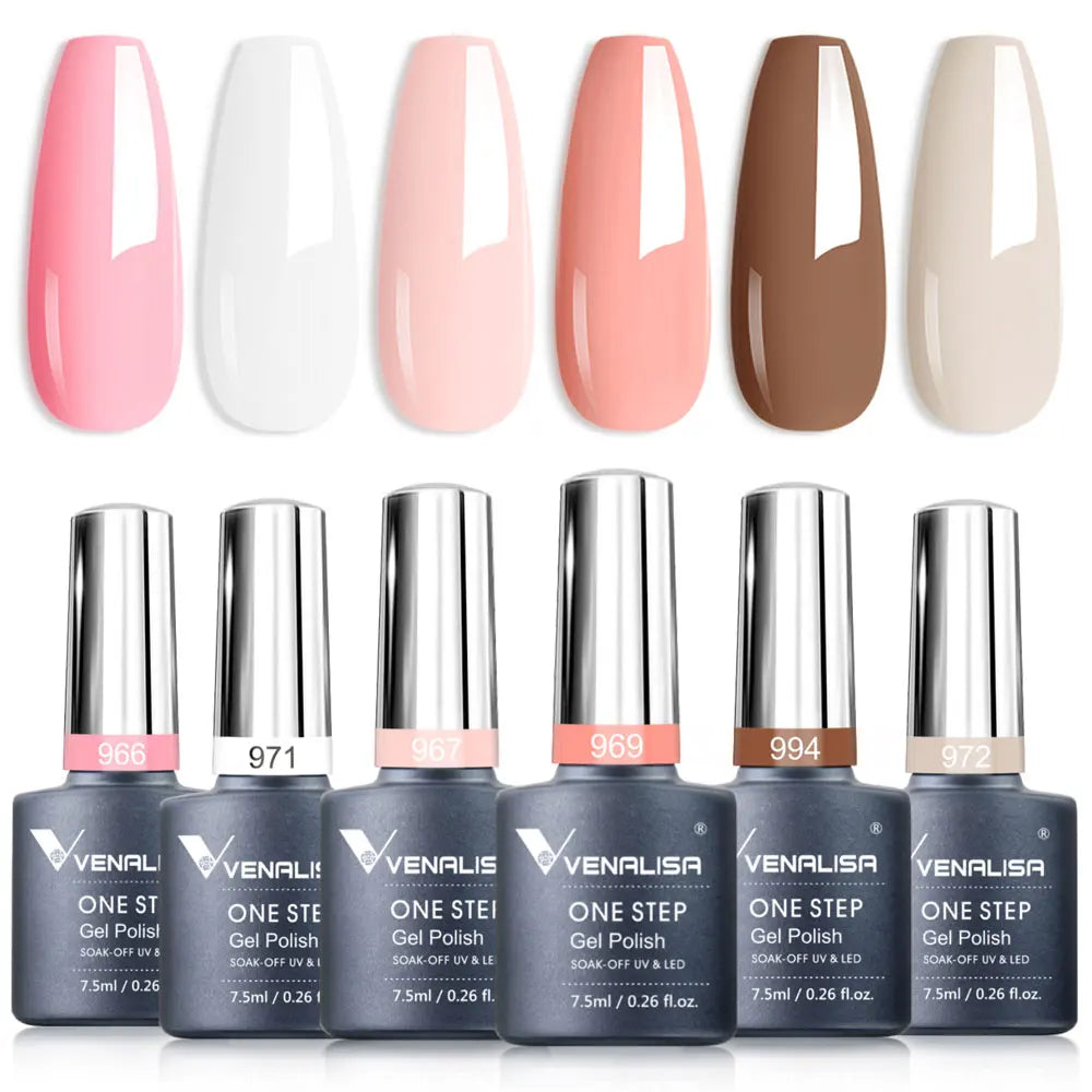 Rose Rubber Base Venalisa Nail Gel Polish Set