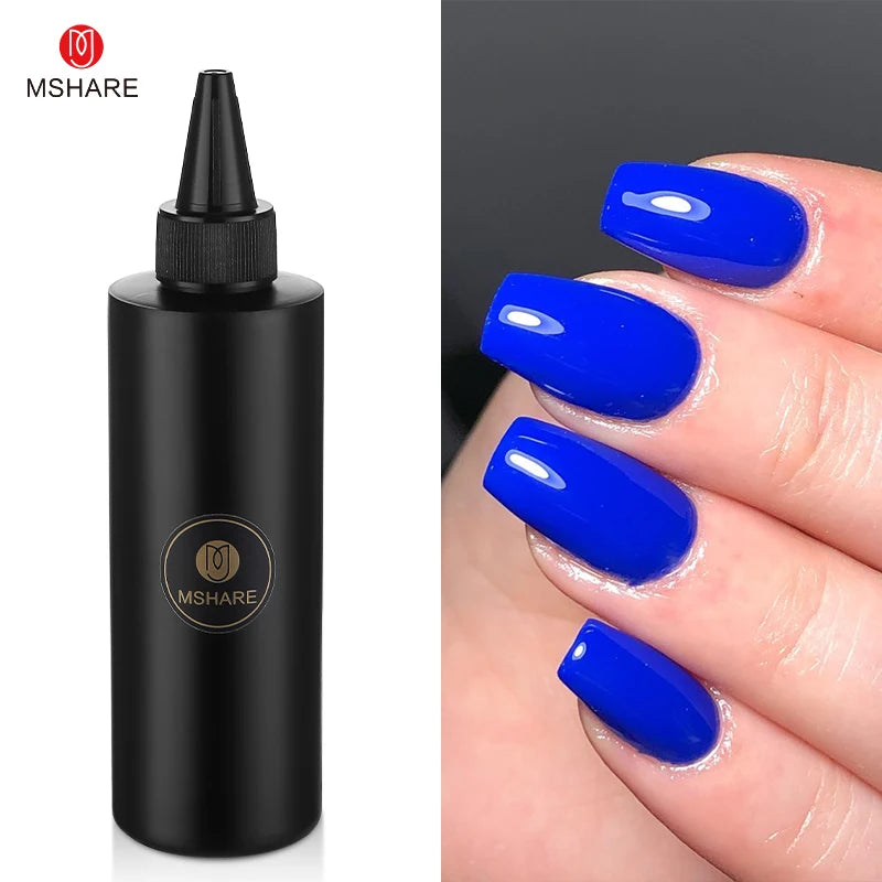 MSHARE 250ml Black White Nail Color Colour Milky White Gel Polish Semi Permanent Varnish Soak Off UV LED Nails