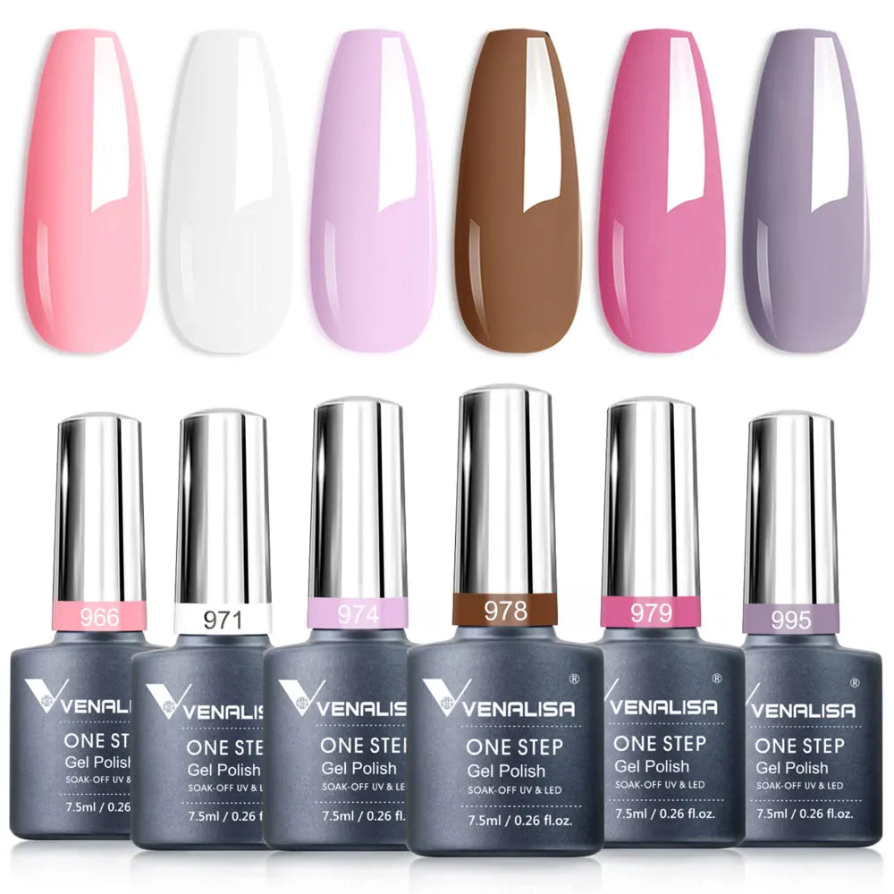 Rose Rubber Base Venalisa Nail Gel Polish Set