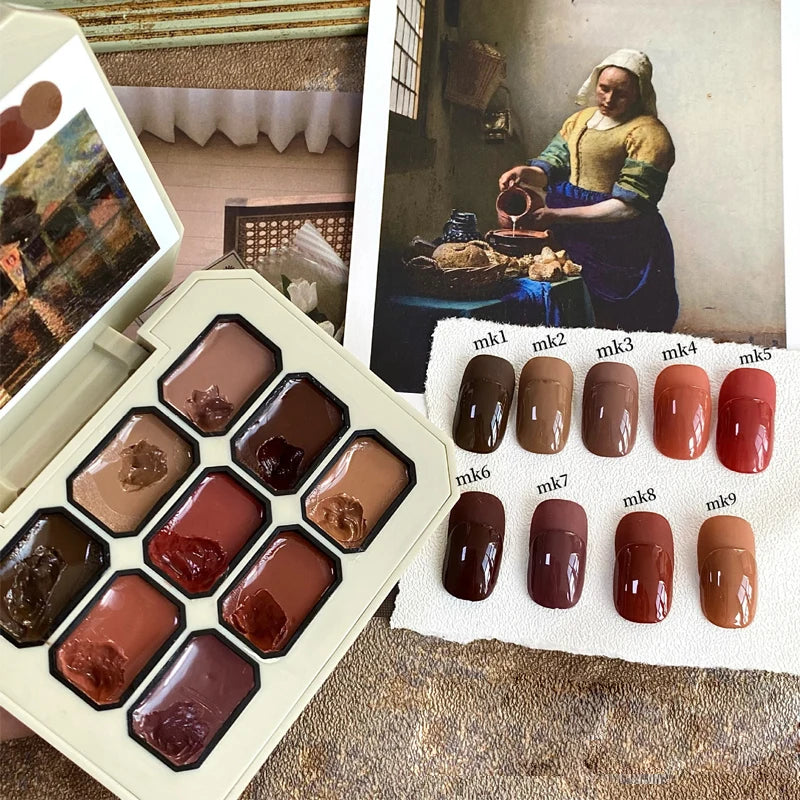 Korean Solid Nail Gel Palette Mud Painting Shinng Glitter Sequin For Nail Art Design Semi Permanent Soak Off UV Gel Varnish