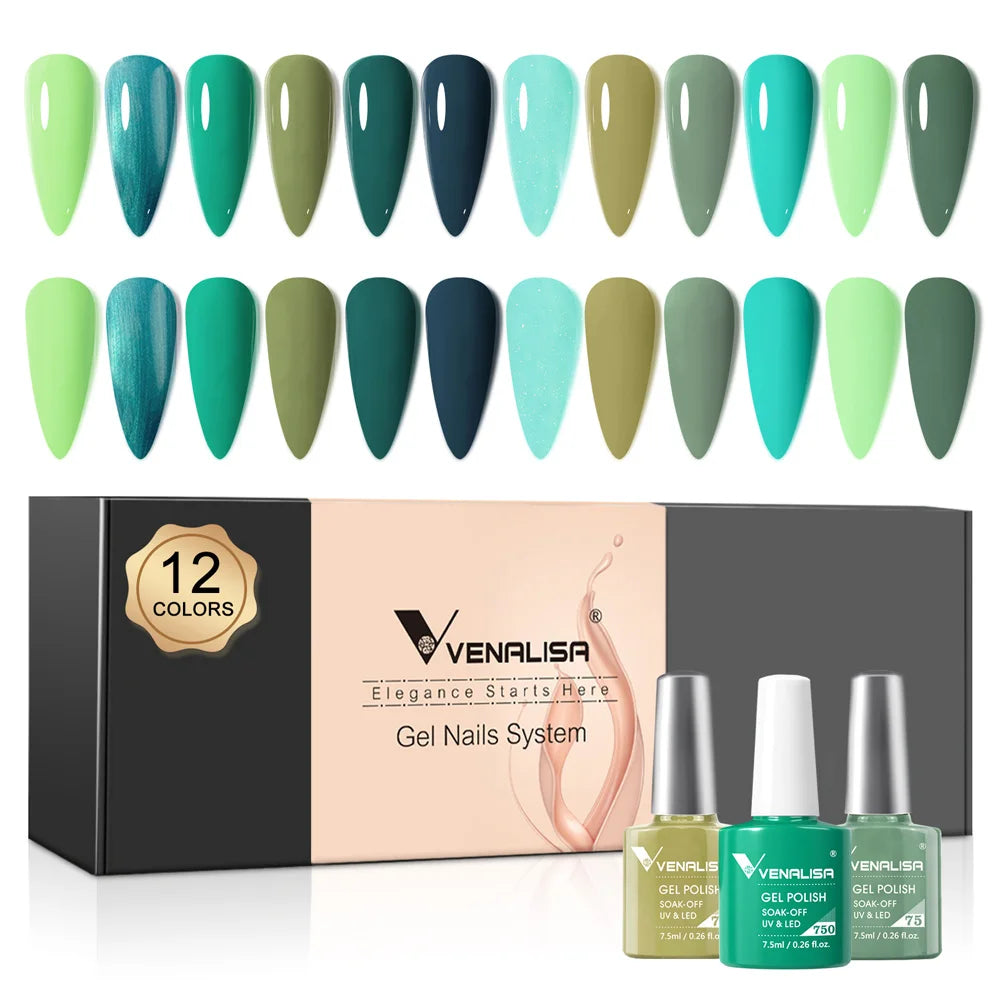 12pcs/kit Venalisa Nail Gel Polish Brown Earth Gorgeous Color Series Hema Free Perfectly Pigmented Nail Salon Gel Lacquer