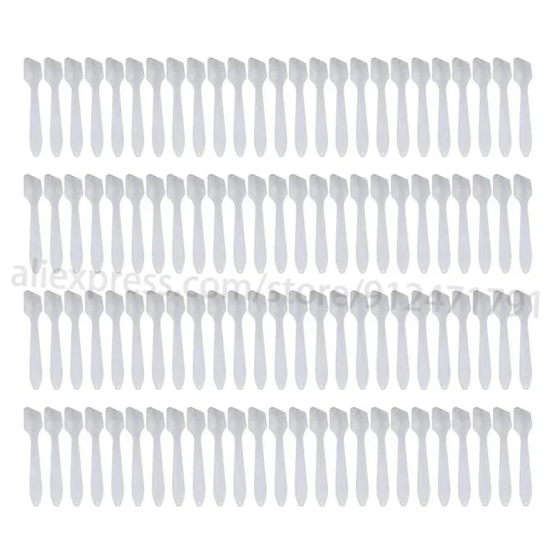 500pcs Plastic Cosmetic Spatulas Scoop Face Cream Mask Mud Mixing Spoon DIY Beauty Tools Eye Facial Makeup Applicator Spoon