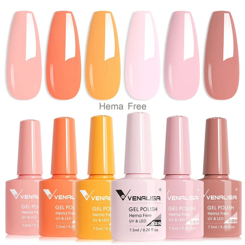 Rose Rubber Base Venalisa Nail Gel Polish Set