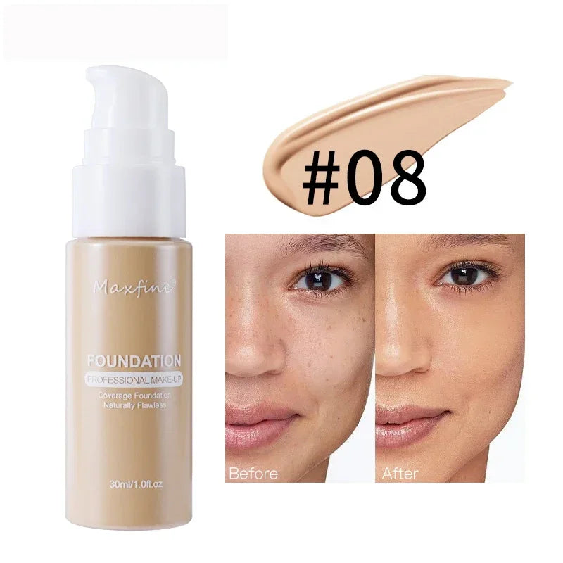 Liquid Face Foundation Cream Oil-Control BB Cream Matte Base Brightening Concealer Lasting Full Coverage Women Makeup Cosmetics