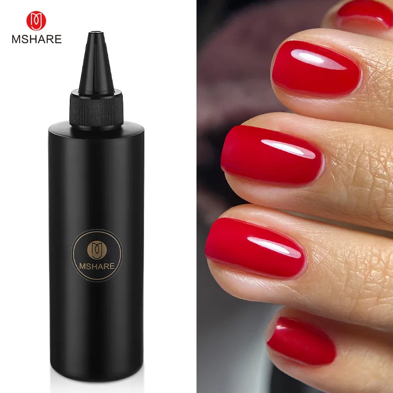 MSHARE 250ml Black White Nail Color Colour Milky White Gel Polish Semi Permanent Varnish Soak Off UV LED Nails