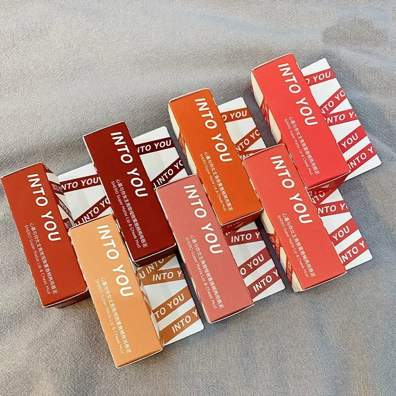 INTO YOU Lip Mud Lip Gloss Velvet Lipstick Lip Glaze Women Makeup Matte Waterproof Long Lasting Red Tint Rare Beauty Cosmetics