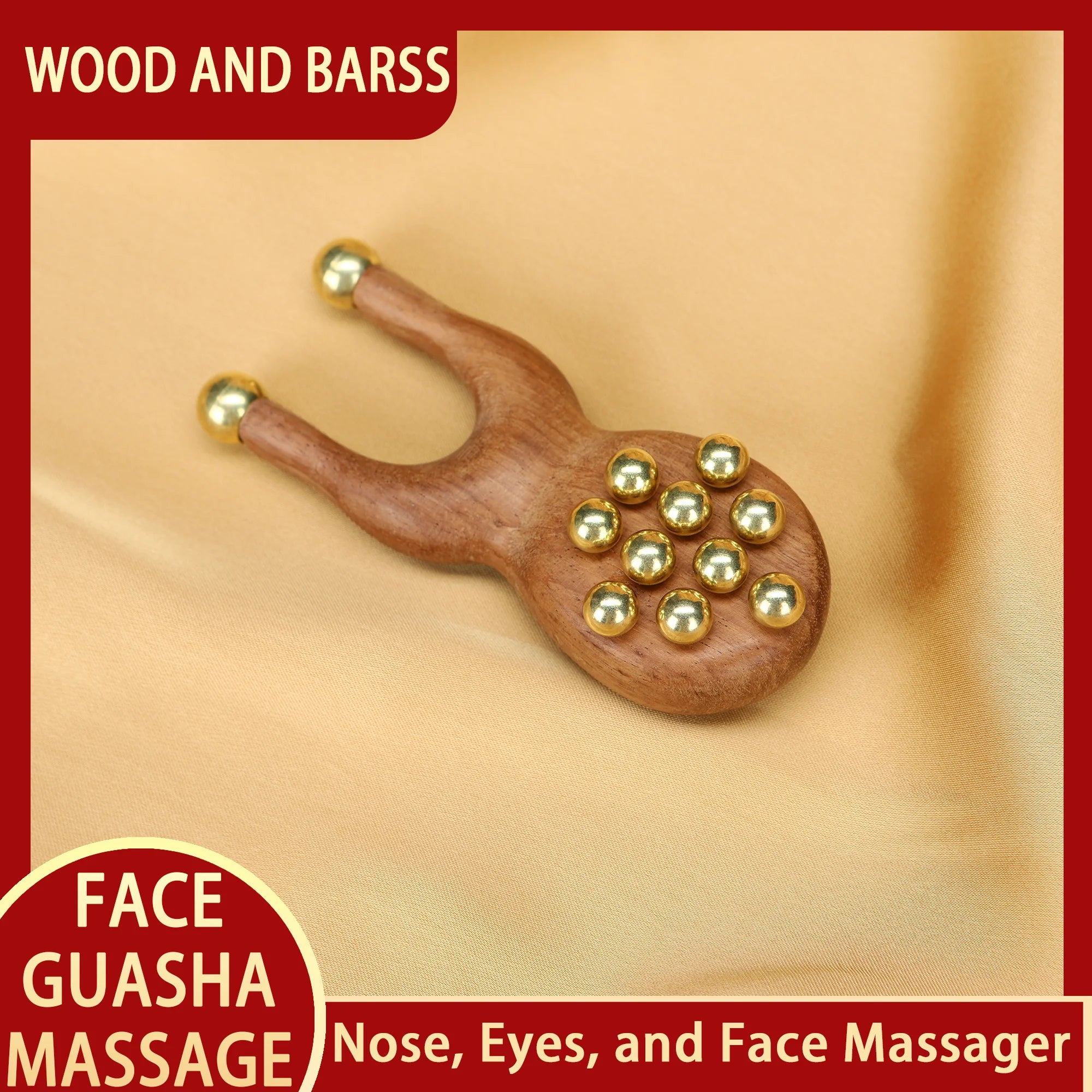 Head meridians massage comb copper wood meridians fine tooth comb needling Guasha scalp relax