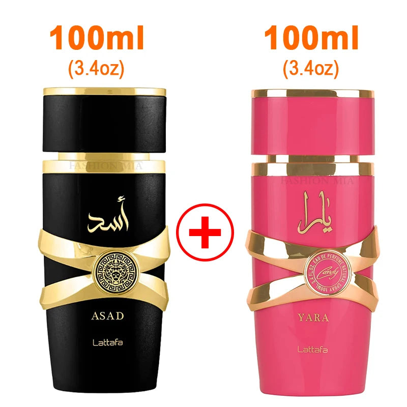 2 Box 3.4oz (100ml) Original Men's Yara Perfume Lasting Fragrance Originals Gift Set Moi Tous Asad Candy Women Arabic perfume
