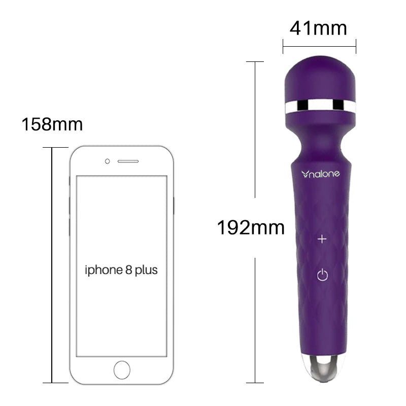 Nalone Powerful Vibrator 3 Nozzles USB Recharge Magic Wand