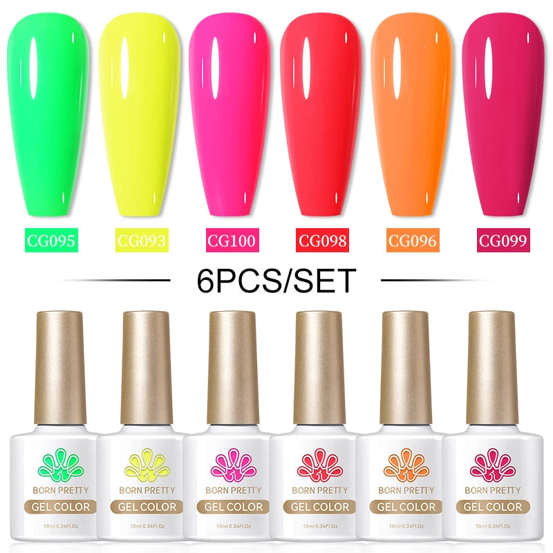 BORN PRETTY 6PCS Gel Polish Set 9D Polaris Cat Magnetic Soak Off UV LED Polish DIY Nail Art Manicure Varnish Base Top Coat