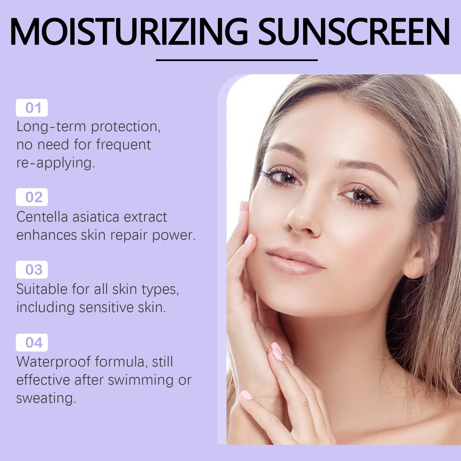 UV Protection Cream Anti Oxidant Sun Block W-Hitening Face Skin Moisturizing Care Shrink Pores Waterproof Anti-Sweat Sun Cream