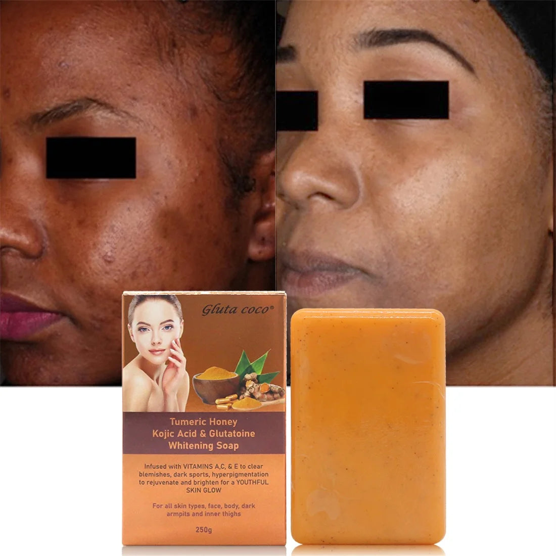 Gluta Coco Tumeric Honey Face Whitening Cleansing Soap