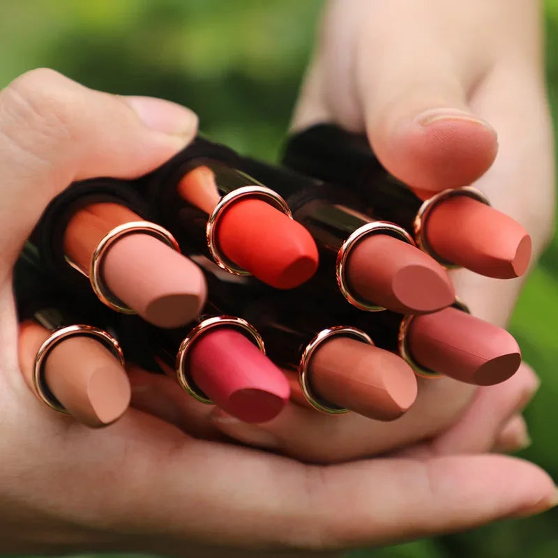 Custom 24colors Matte Waterproof Lipstick Long Lasting Non-fading Color Sexy Lips Beauty Makeup Cosmetics Bulk